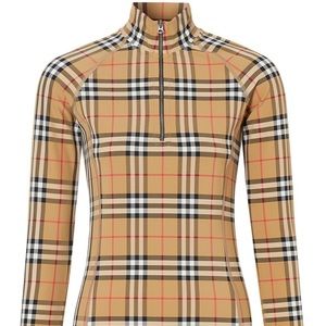 Burberry Vilan Vintage Check Half Zip Top